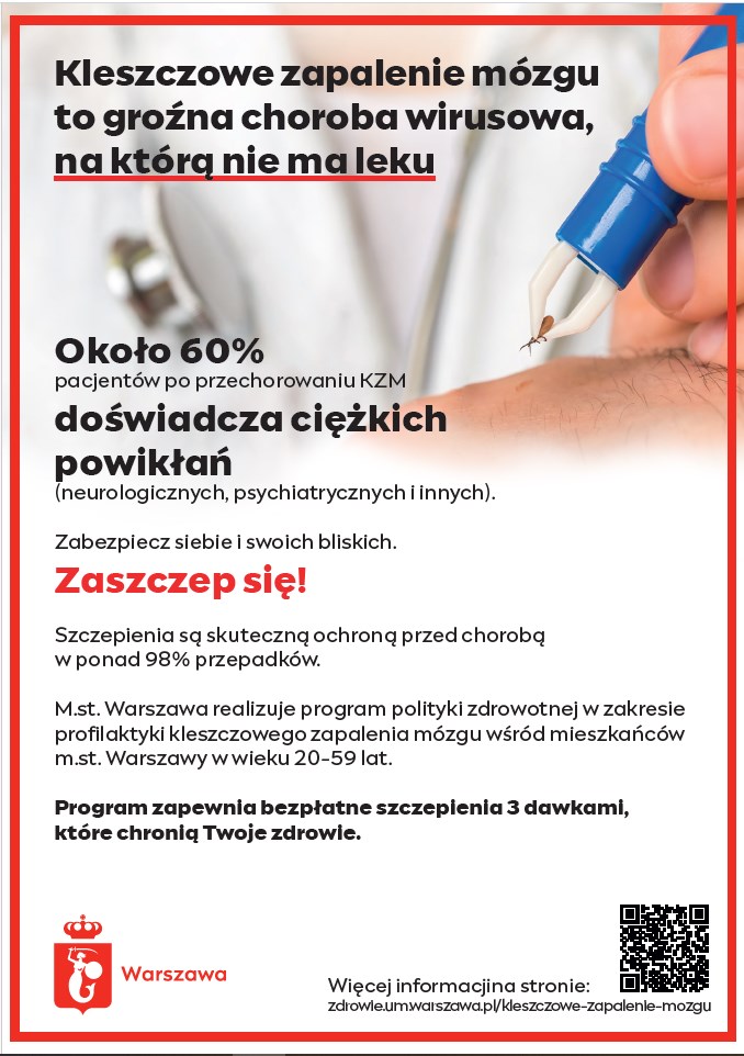 Plakat dotyczący profilaktyki kleszczowego zapalenia mózgu